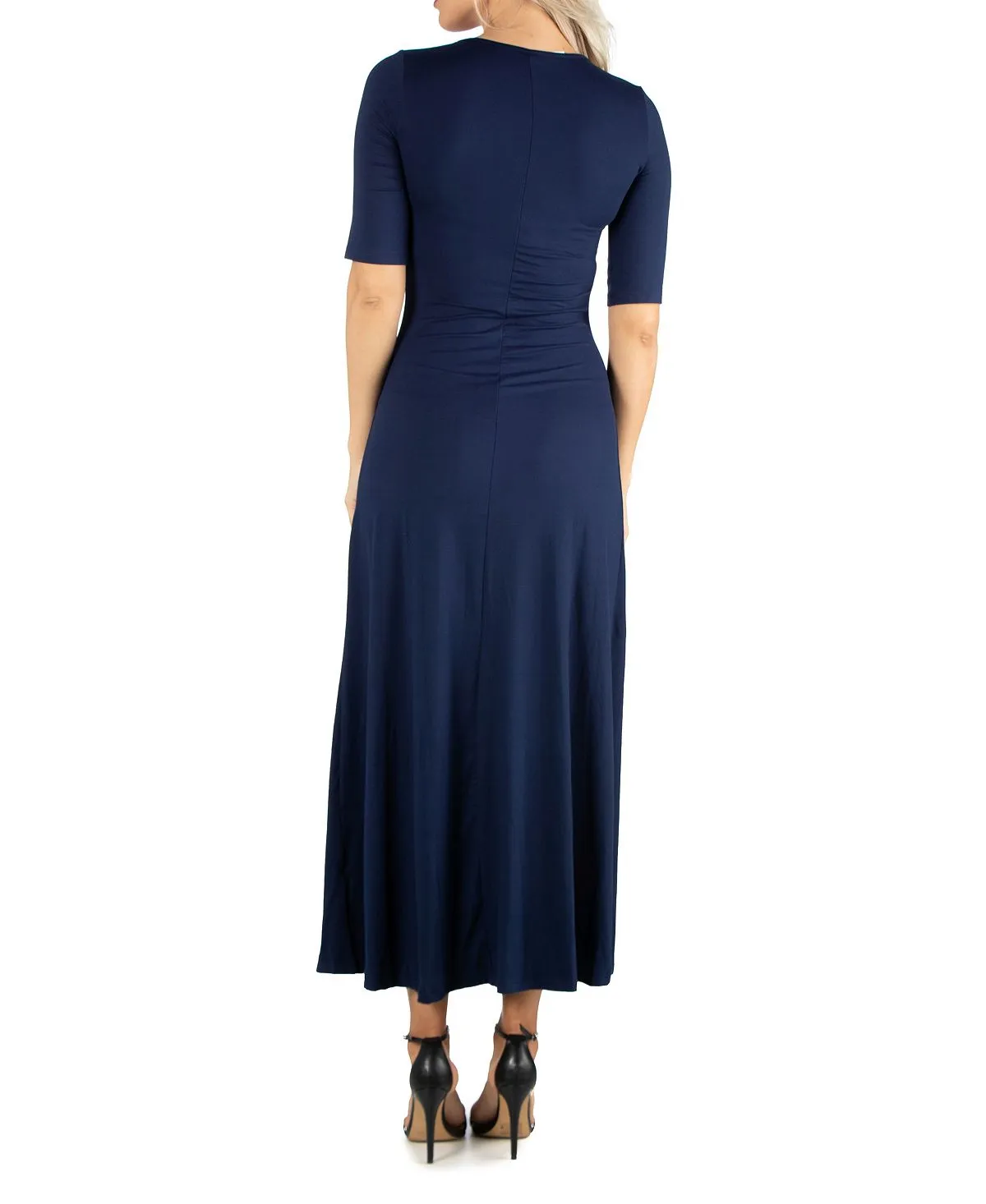 24seven Comfort Apparel Women's Casual Maxi Dress, Blue