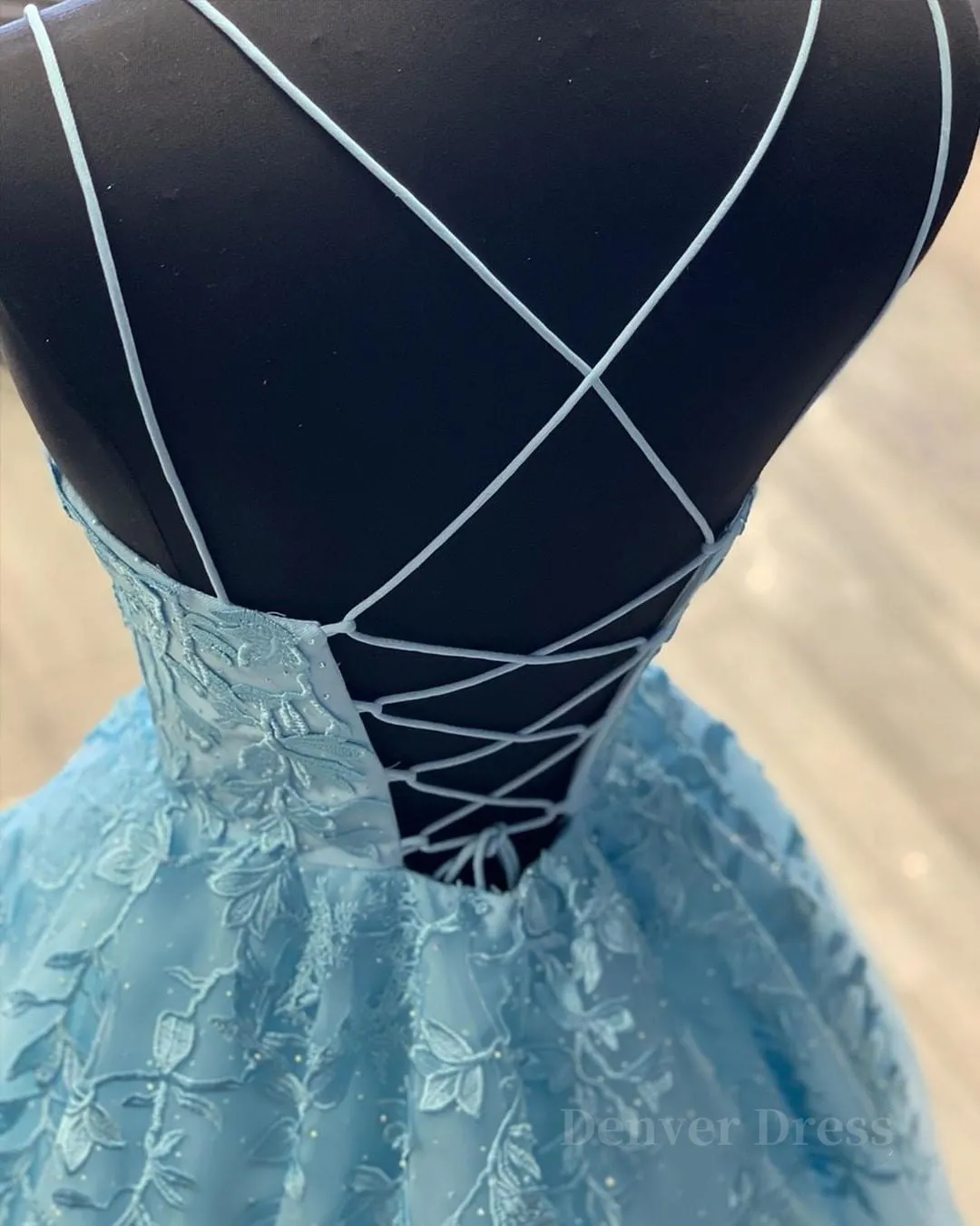 A Line Backless Lace Long Sky Blue Prom Dress Backless Sky Blue Lace Formal Dress Sky Blue Evening Dress