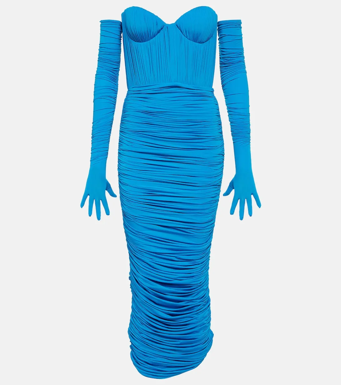 ALEX PERRY strapless mini dress, blue
