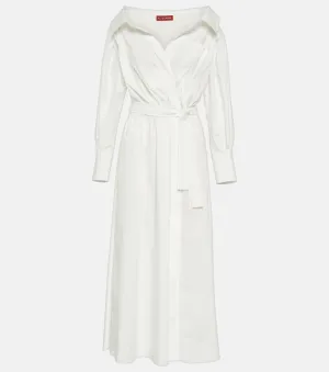 ALTUZARRA cotton blend wrap dress Lyddy, white