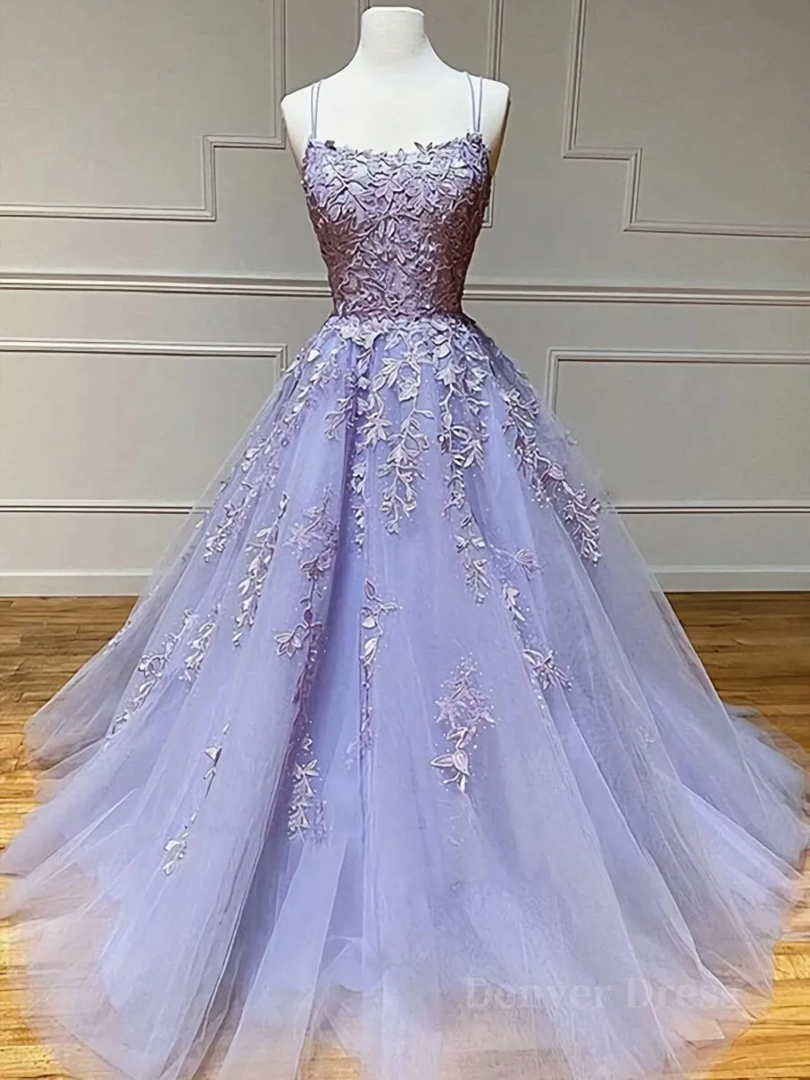 Backless Purple Lace Prom Dresses Open Back Purple Lace Formal Evening Dresses
