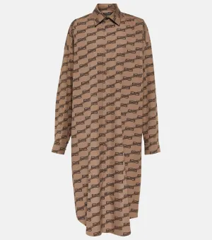 BALENCIAGA cotton cocoon midi dress, beige