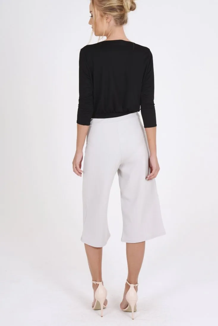 Black Wrap Around Embroidered Bodysuit - Roisin
