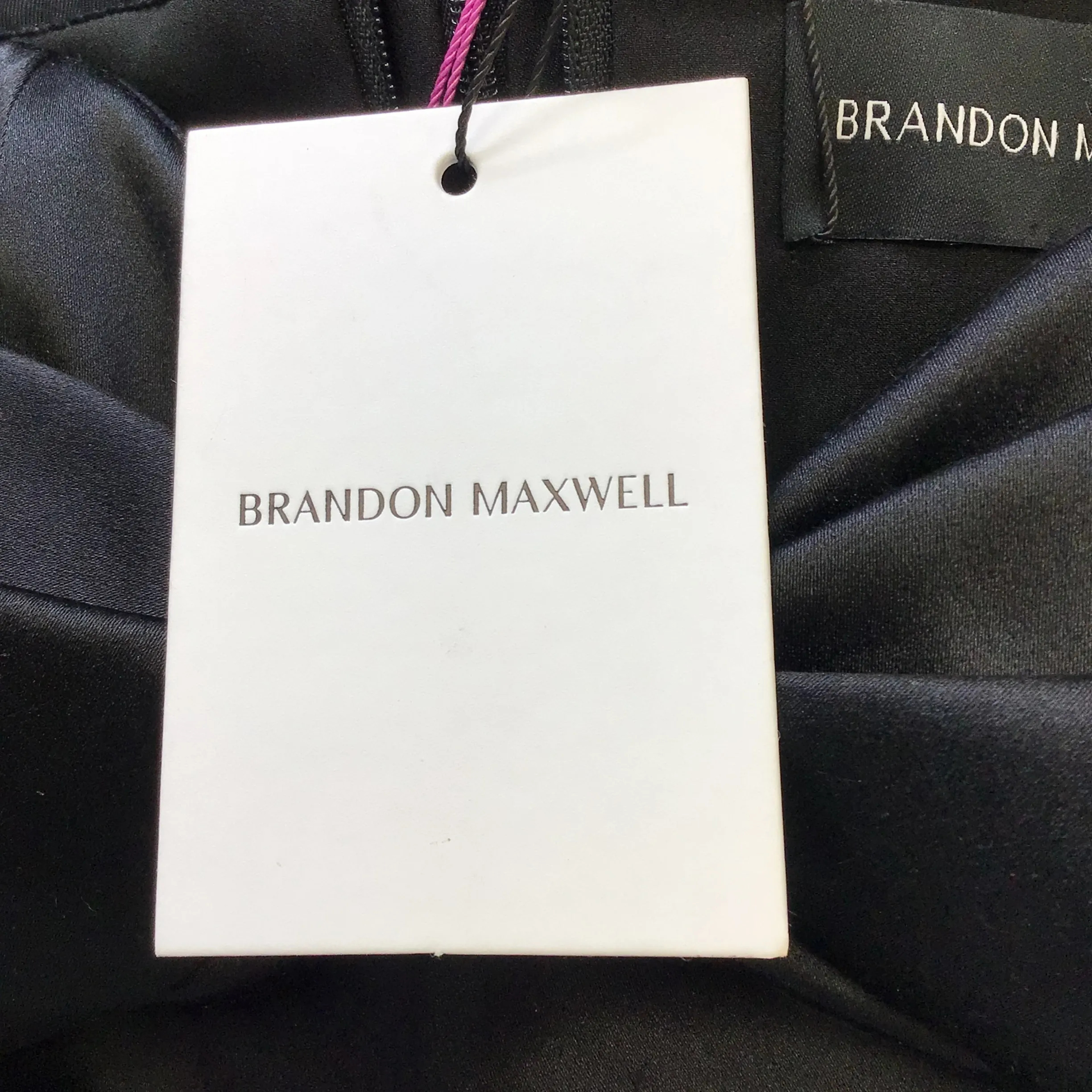 Brandon Maxwell Black Off-the-Shoulder Silk Midi Dress