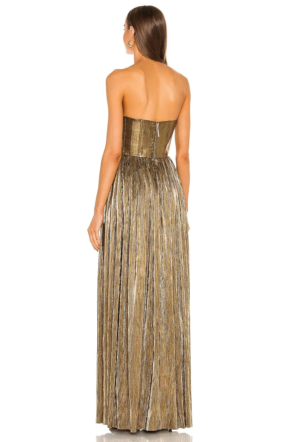 Bronx and Banco Florence Strapless Gown Dress, Gold
