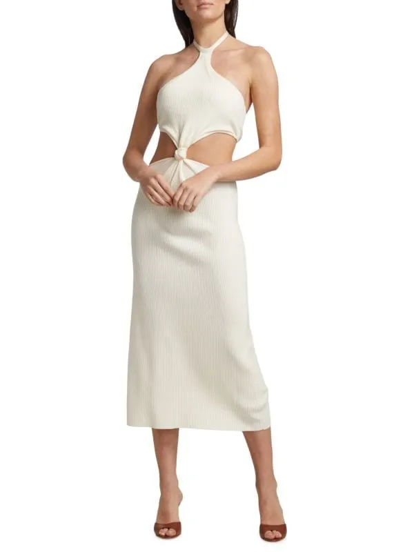 Cameron midaxi dress with cutout Cult Gaia Off white