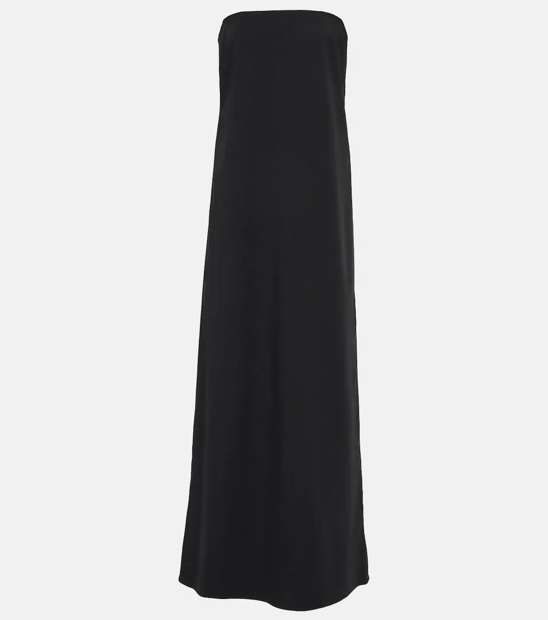 CO Strapless Virgin Wool Maxi Dress, Black