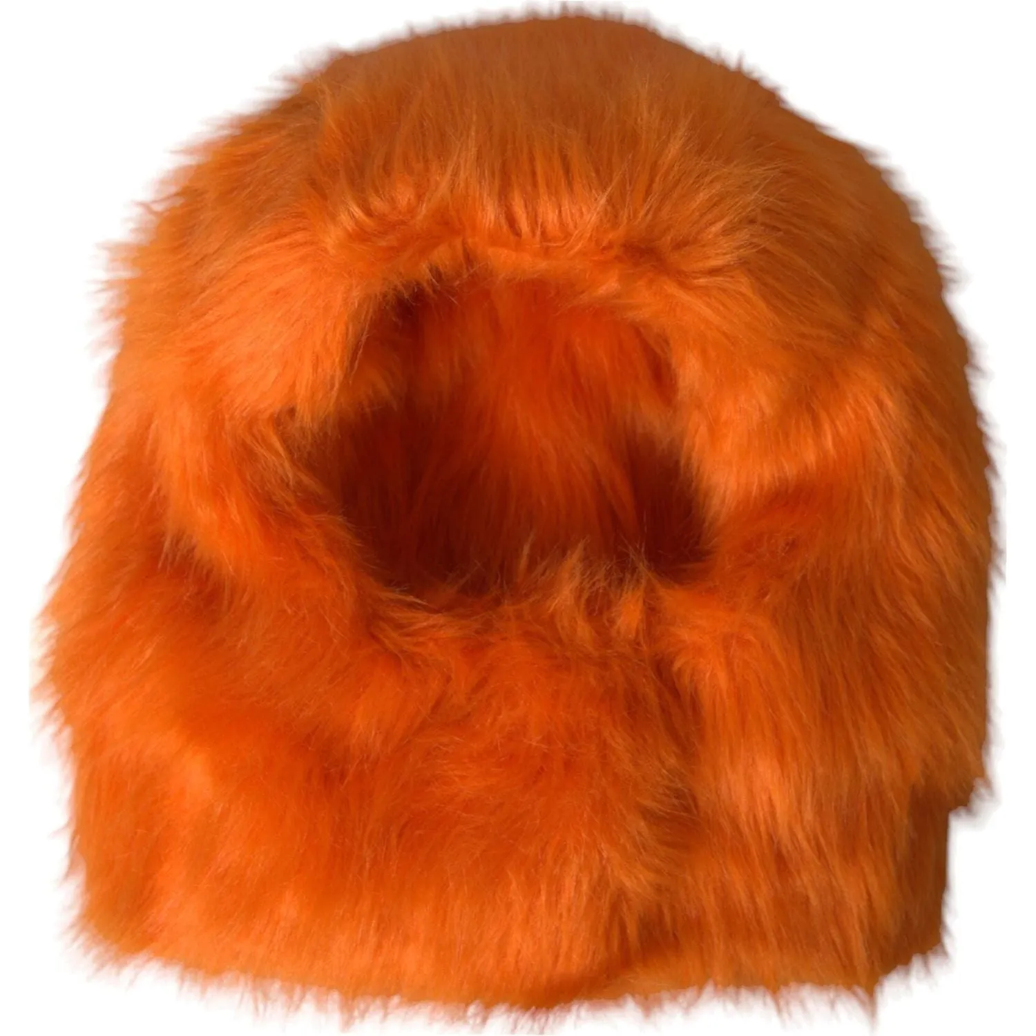 Dolce & Gabbana Orange Faux Fur Whole Head Wrap Hat