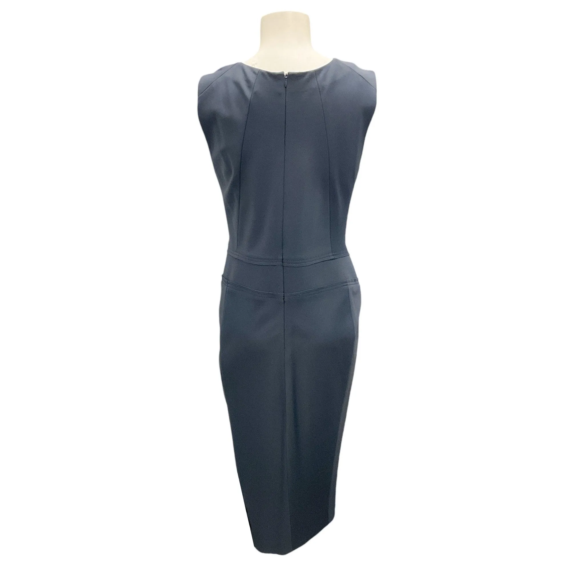 Donna Karan New York Slate Grey Ruched Sleeveless Sheath Dress