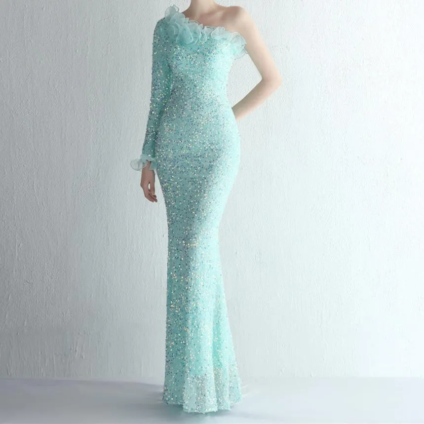 Dorothea Sequined Banquet Evening Maxi Dresses