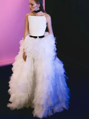 Draped Top & Ruffled Skirt