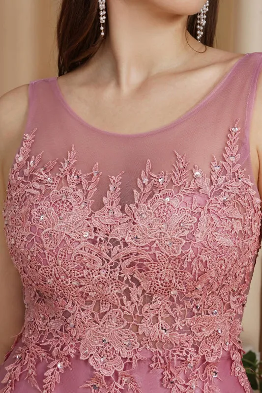 Elegant Tulle Lace Aline Evening Dress Sleeveles Beading Special Occasion Dress