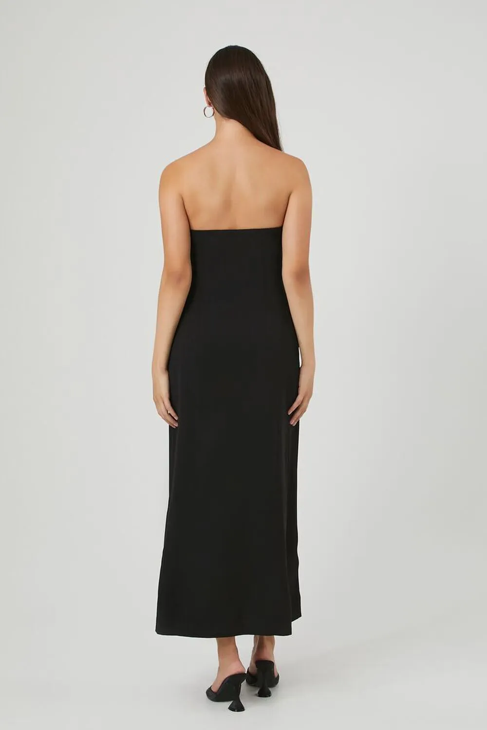 Forever 21 Double Breasted Strapless Maxi Dress, Black