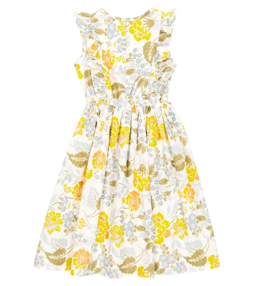 Gianni Linen and Cotton Floral The New Society Dress, Multicolor