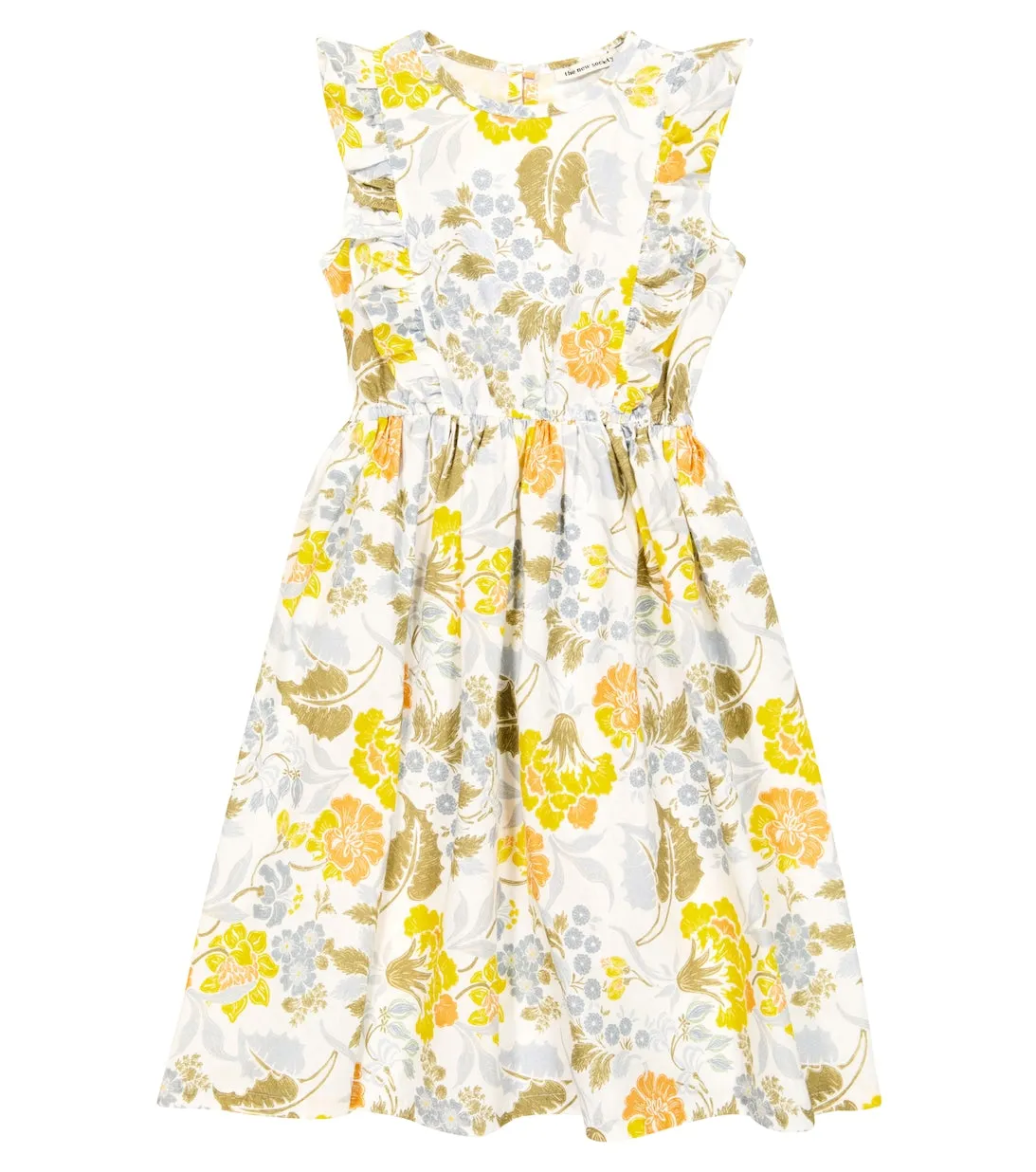 Gianni Linen and Cotton Floral The New Society Dress, Multicolor