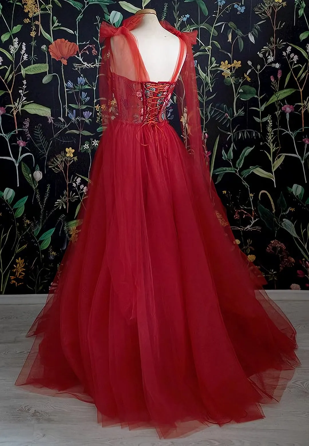 Gorgeous Red Long Evening Dress Prom Dresses