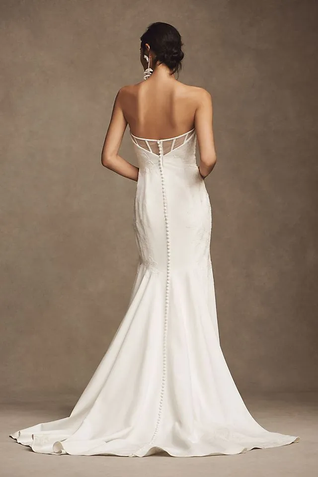 Jenny Yoo Naomi wedding dress, strapless, beige