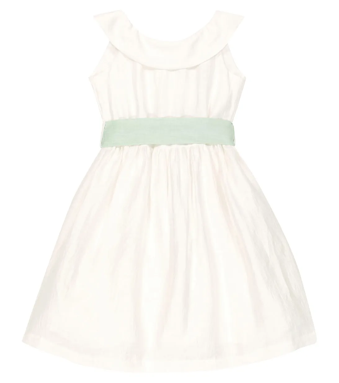 Linen blend sleeveless dress Il Gufo, white