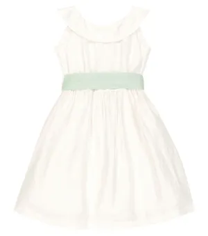 Linen blend sleeveless dress Il Gufo, white