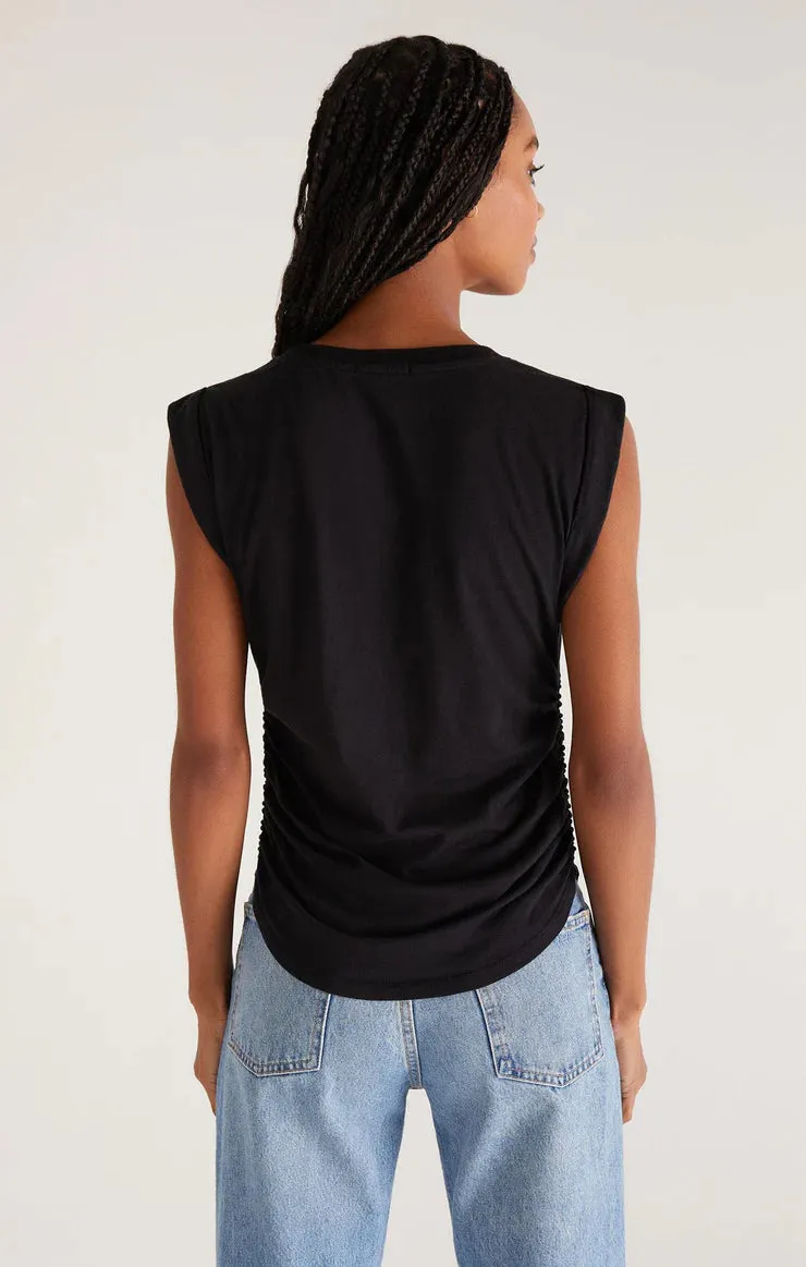 Lorelei Shirred Top | Black, Red
