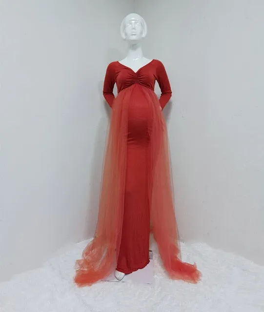 Maternity Tulle Long Dress