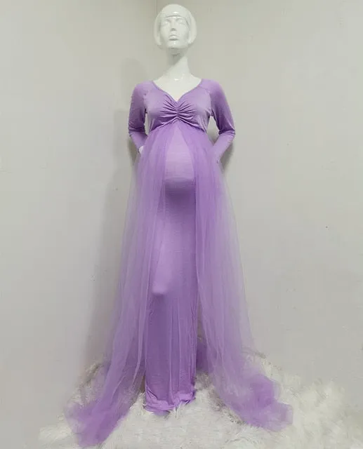 Maternity Tulle Long Dress