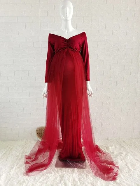 Maternity Tulle Long Dress