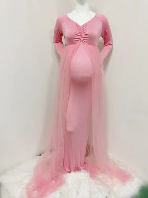 Maternity Tulle Long Dress
