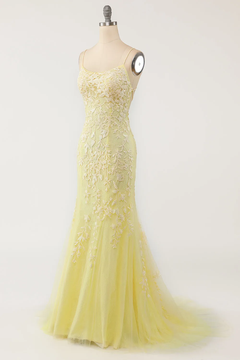 Mermaid Blue Long Prom Dress Backless Evening Dress
