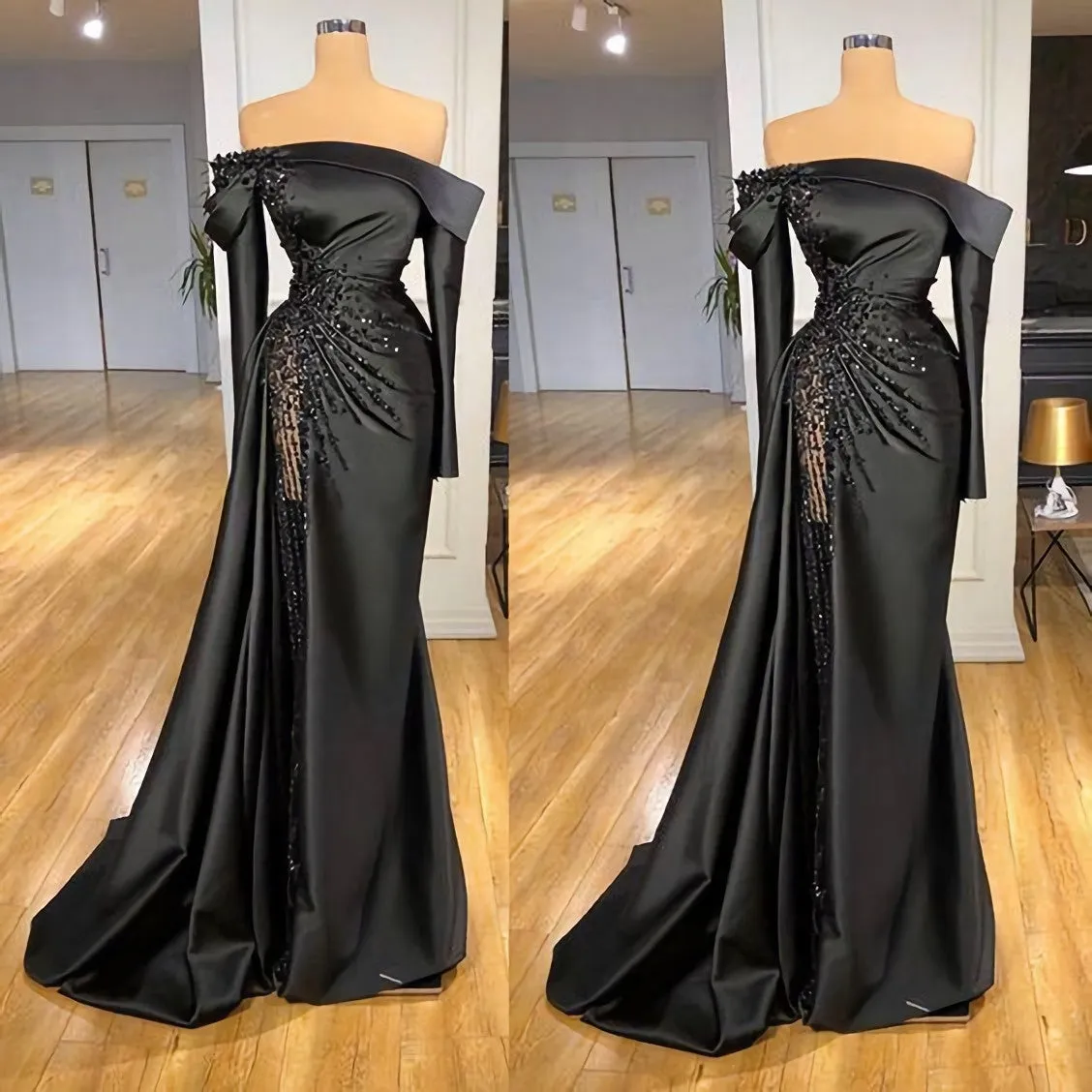 Modest Evening Dresses Black Evening Dress Prom Dress