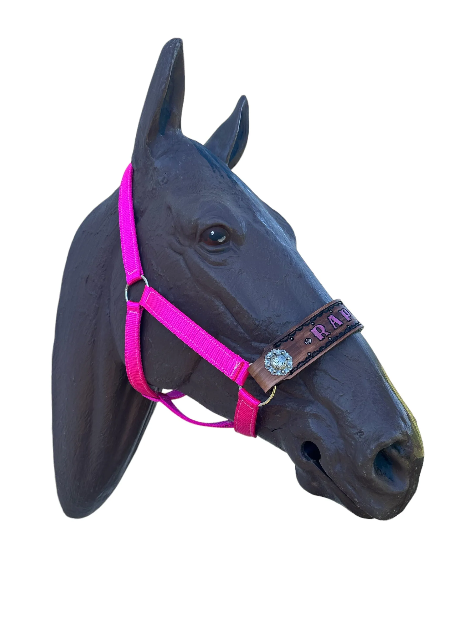 PERSONALIZED   nylon pony or miniature horse  halter many different patterns and colors!