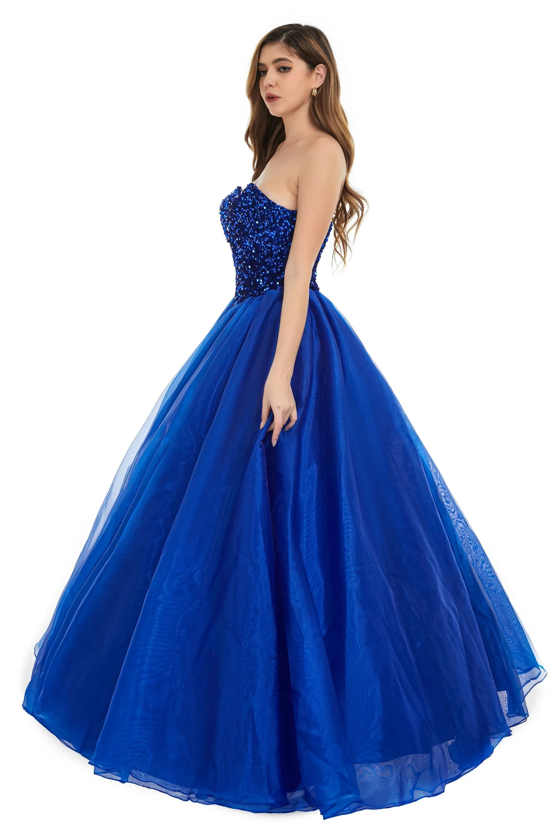Pink Tulle Sequins Sweetheart Prom Dresses Spaghetti Straps Evening Quinceanera Dresses