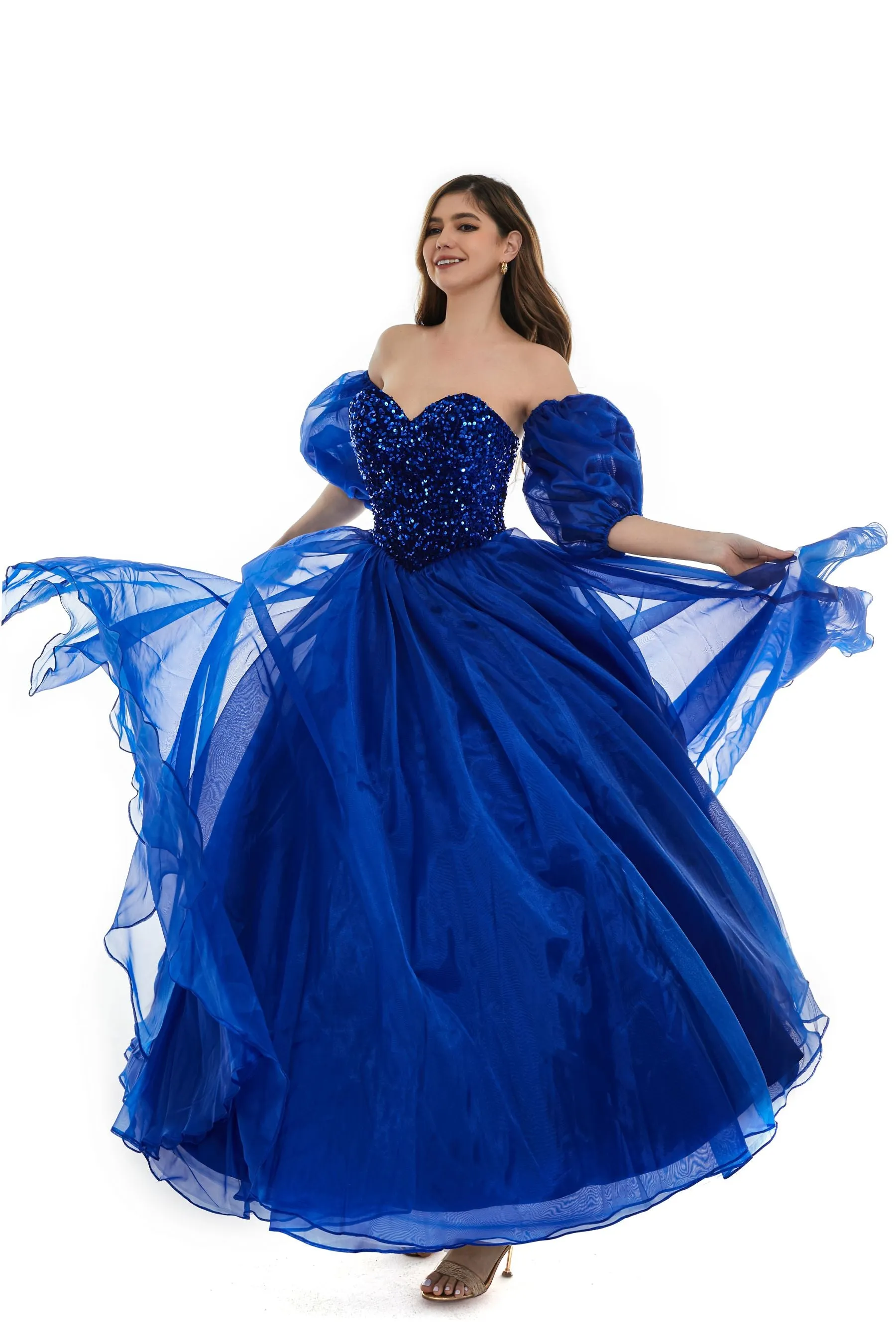 Pink Tulle Sequins Sweetheart Prom Dresses Spaghetti Straps Evening Quinceanera Dresses