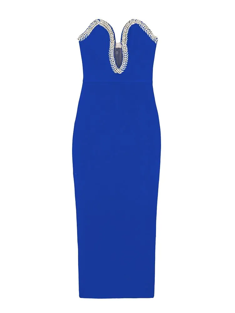 Pre Order:  Bejeweled Backless Evening Dress
