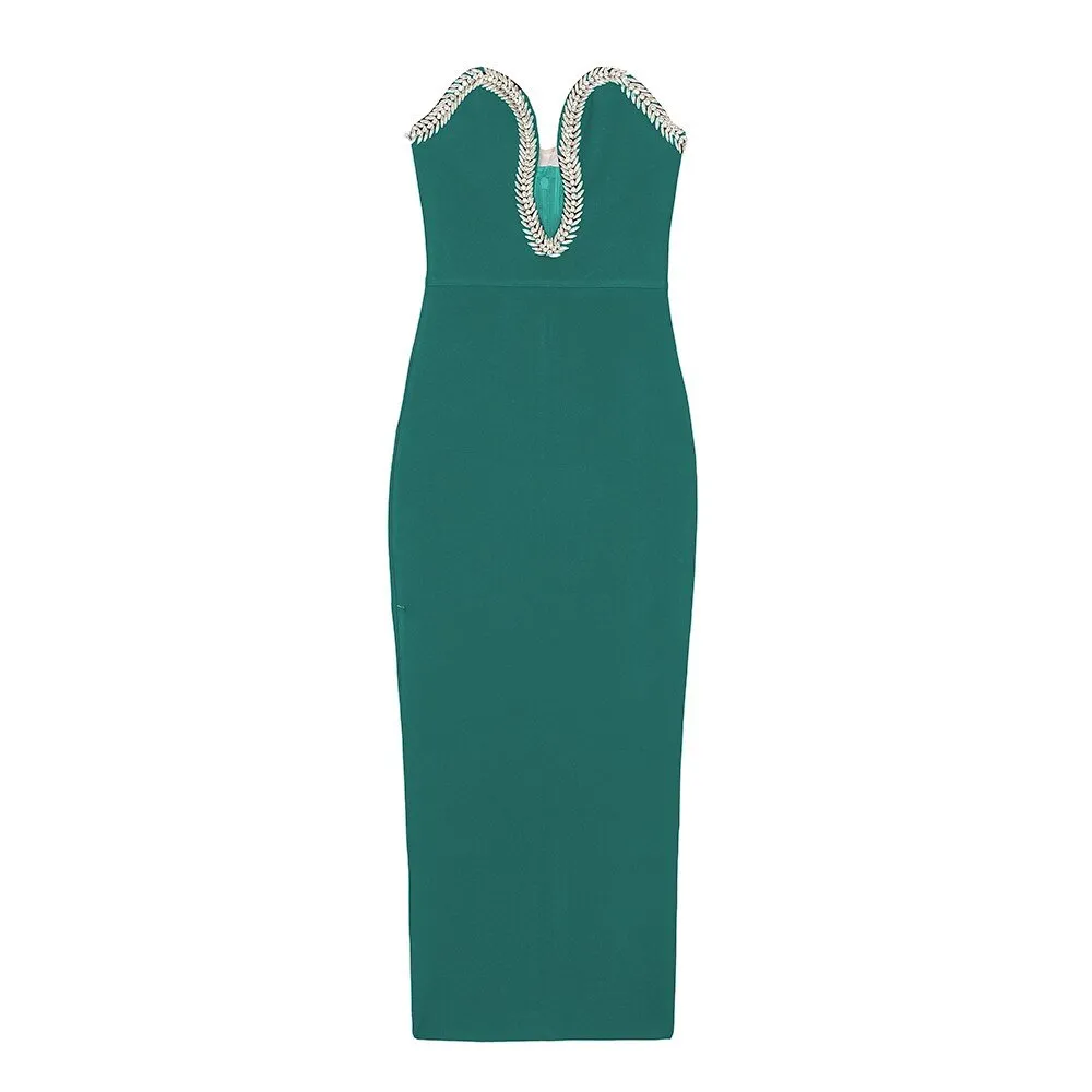 Pre Order:  Bejeweled Backless Evening Dress