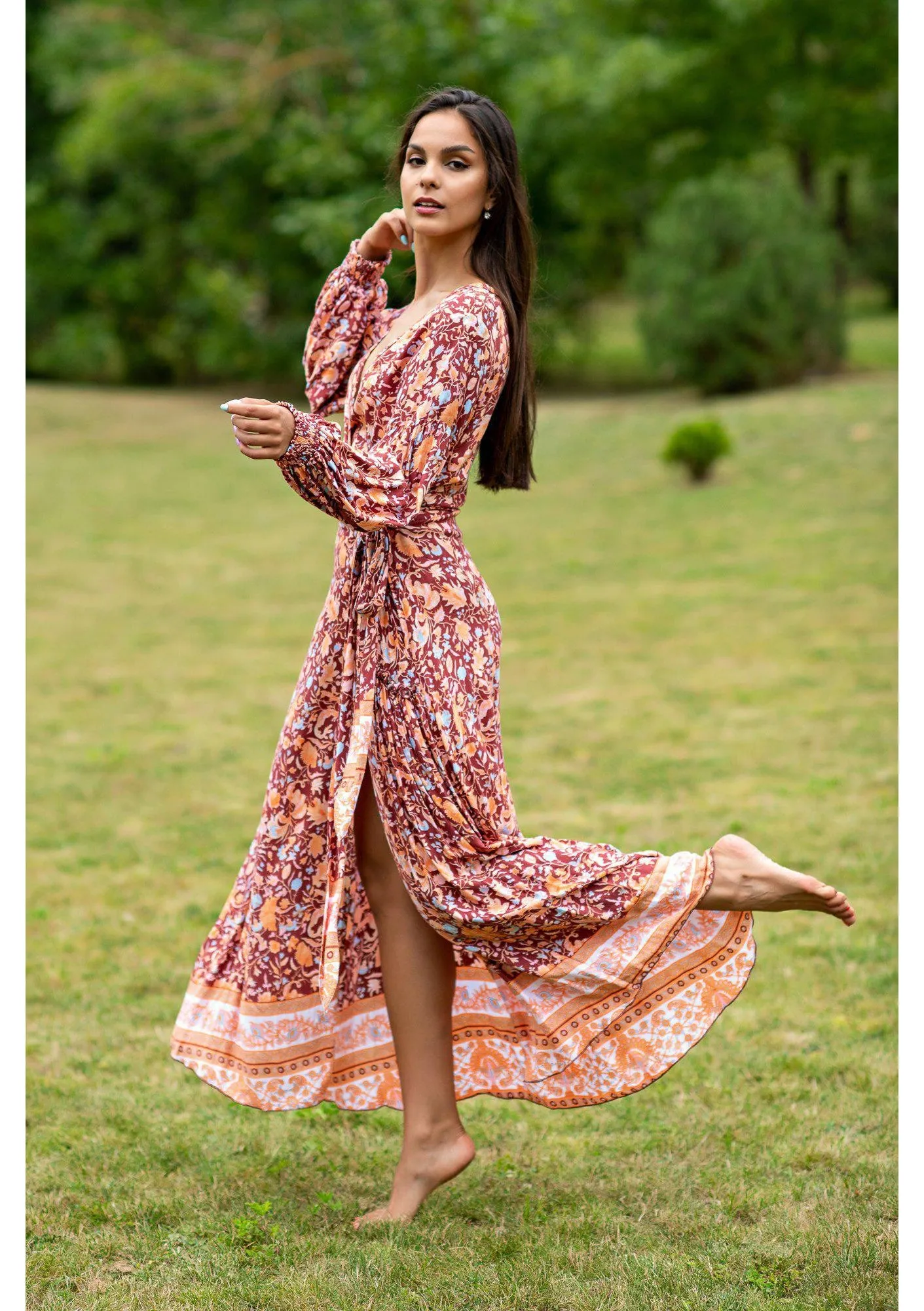 Queen Wrap Red Ruster Dress