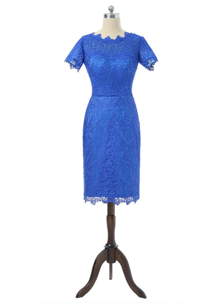 Royal Blue Sheath Cap Sleeves Mother Of The Bride Dresses