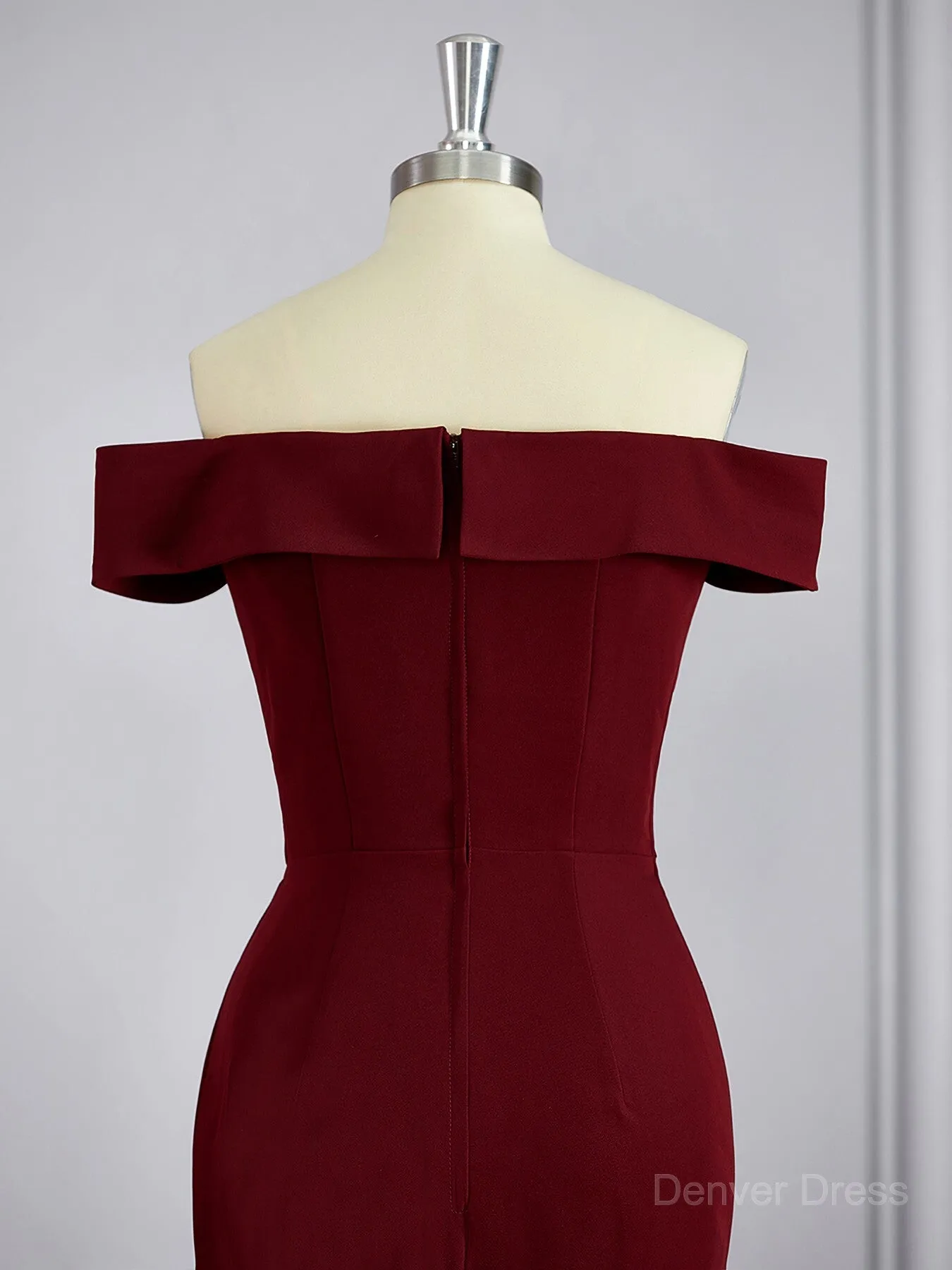 Sheath Off-the-Shoulder Floor-Length Stretch Crepe Mother of the Bride Dresses With Ruffles