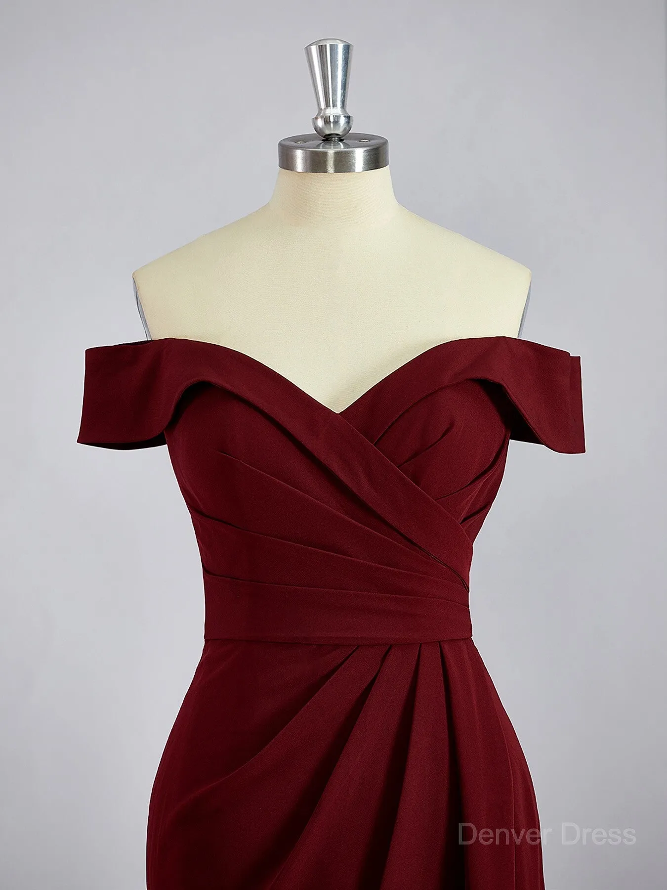 Sheath Off-the-Shoulder Floor-Length Stretch Crepe Mother of the Bride Dresses With Ruffles