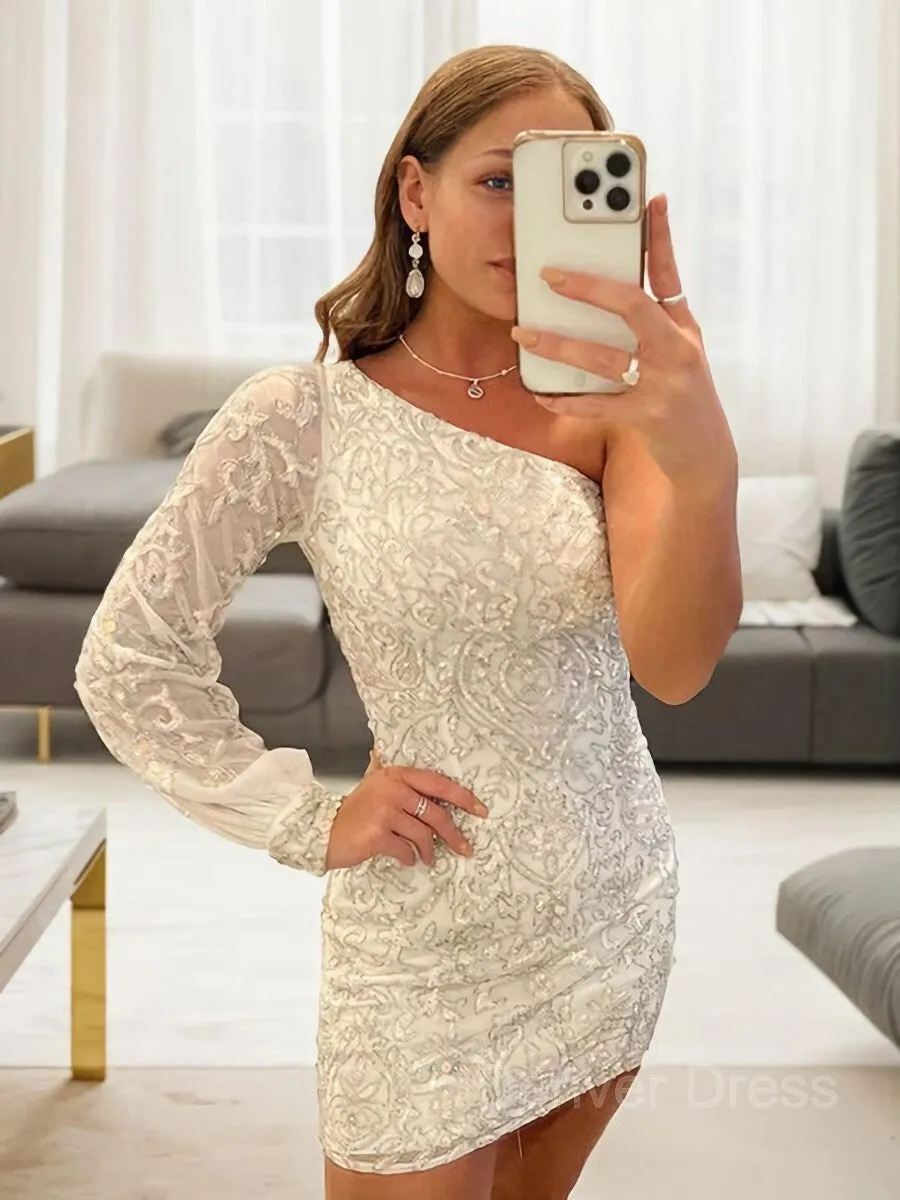 Sheath One-Shoulder Short Homecoming Dresses
