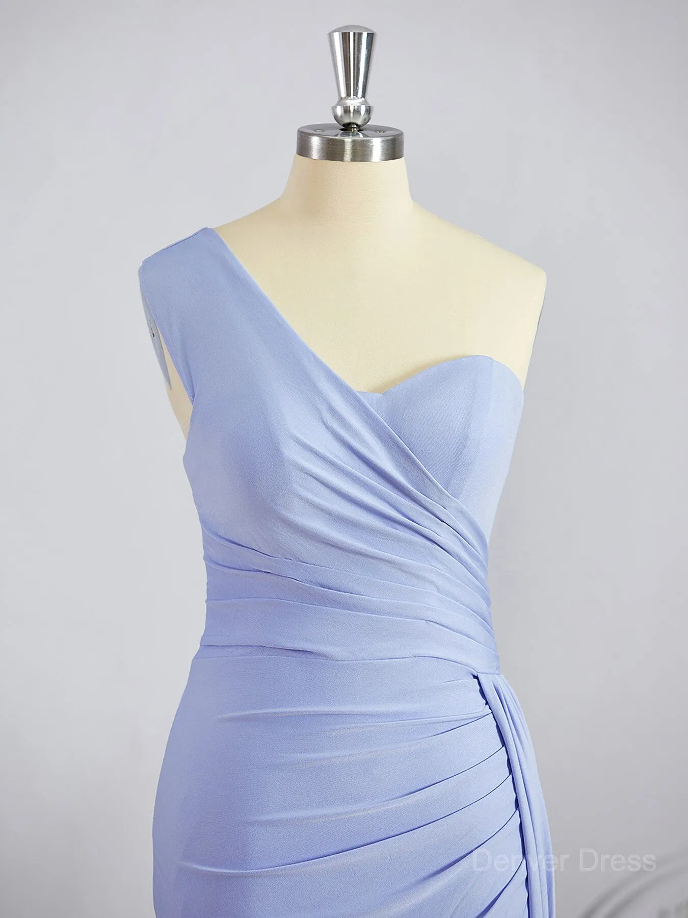 Sheath One-Shoulder Sweep Train Jersey Bridesmaid Dresses