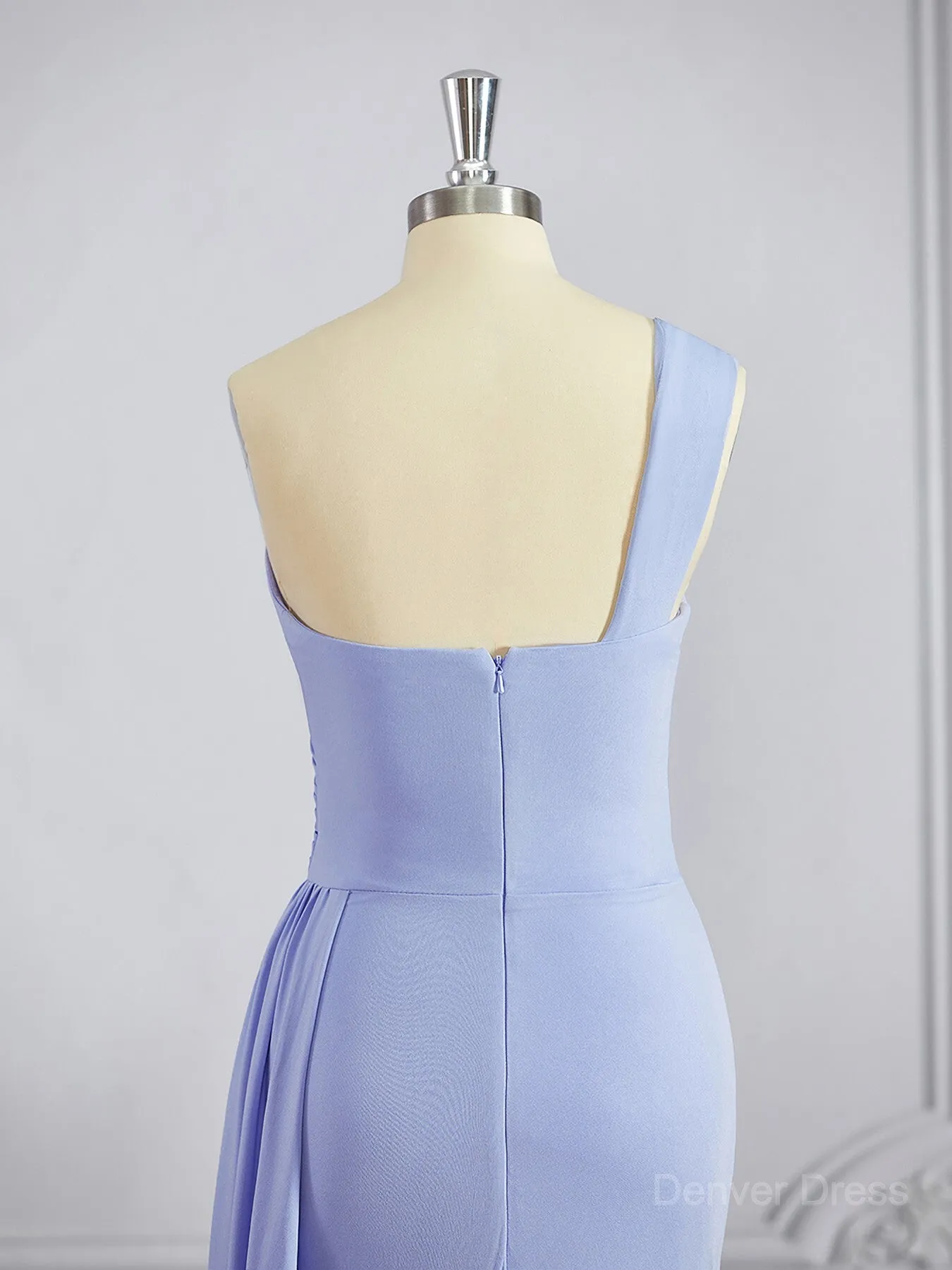 Sheath One-Shoulder Sweep Train Jersey Bridesmaid Dresses