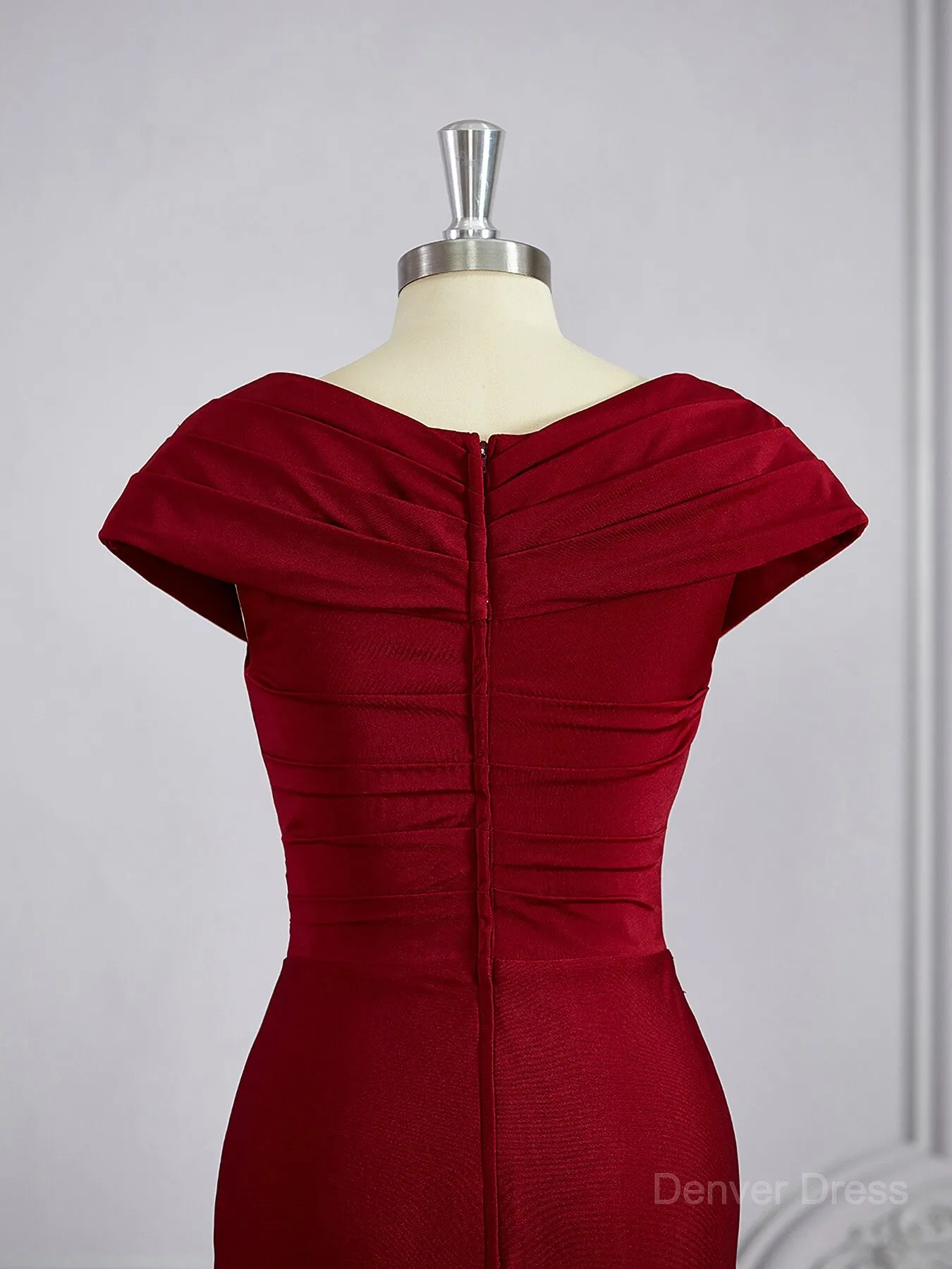 Sheath V-neck Floor-Length Jersey Mother of the Bride Dresses With Ruffles