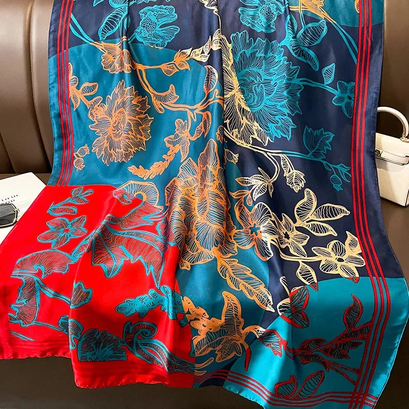 Spring Scarf Women'S Luxury Design Scarf Silk Smooth Scarf Soft Muslim Headband Shawl Beach 85X180Cm