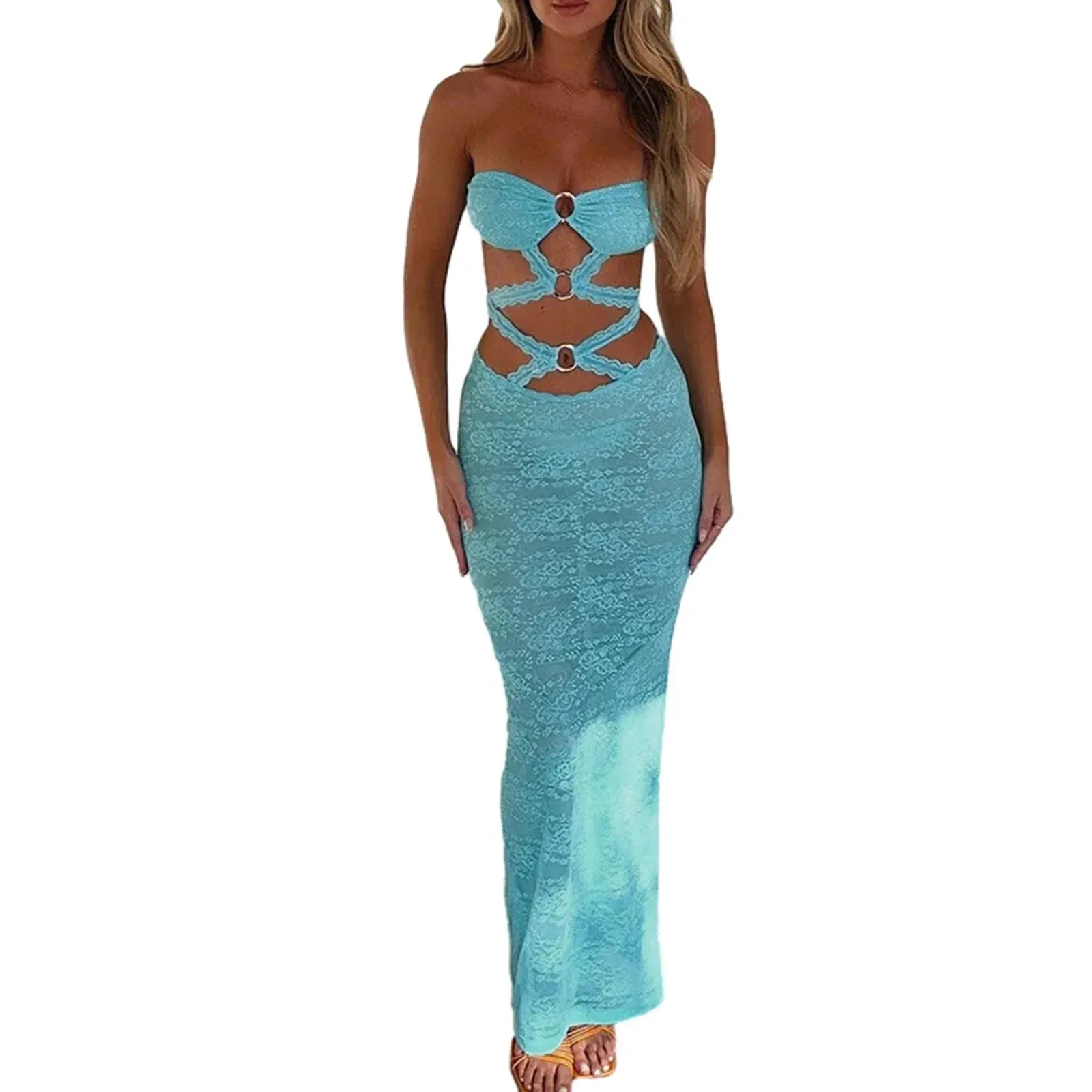 Summer Ric Rac Trim Square Neck Short Puff Sleeve Flowy A-Line Casual Women's Dress