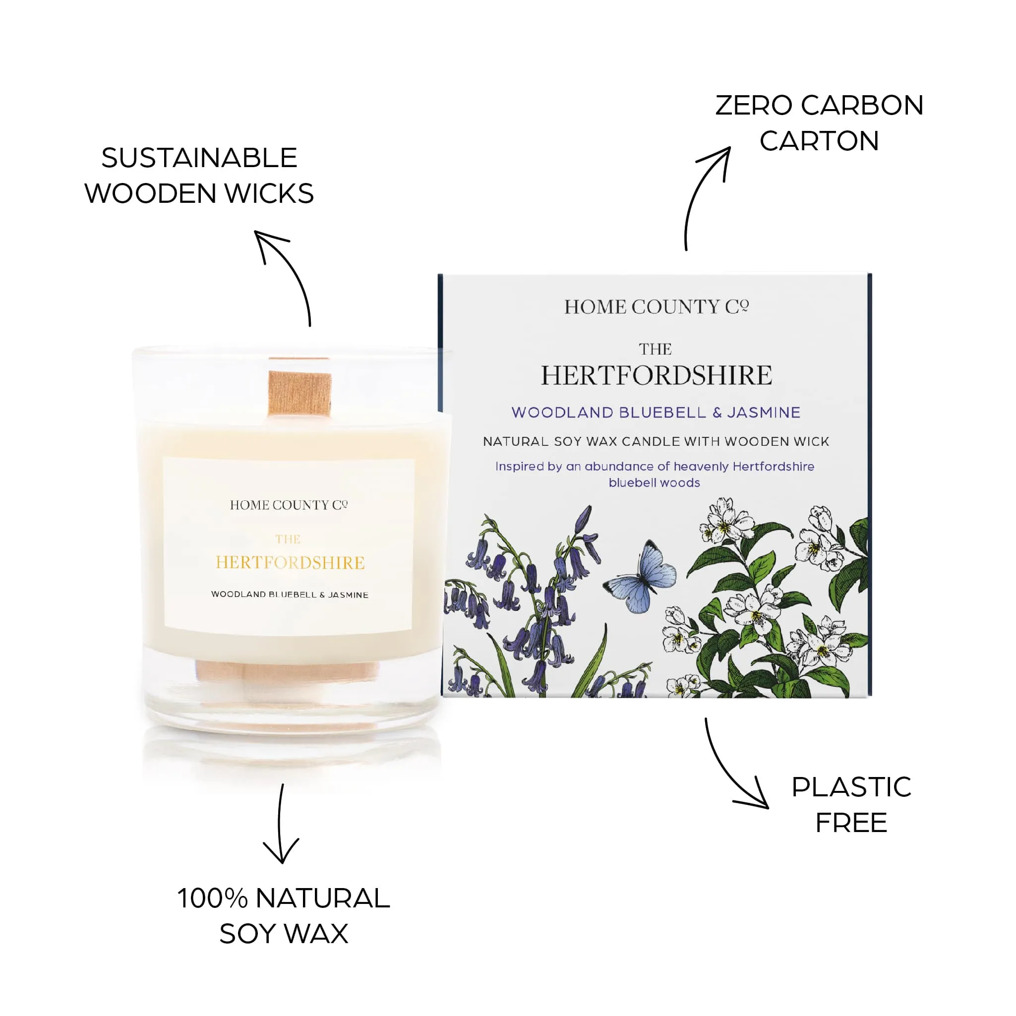 The Hertfordshire - Woodland Bluebell and Jasmine Candle
