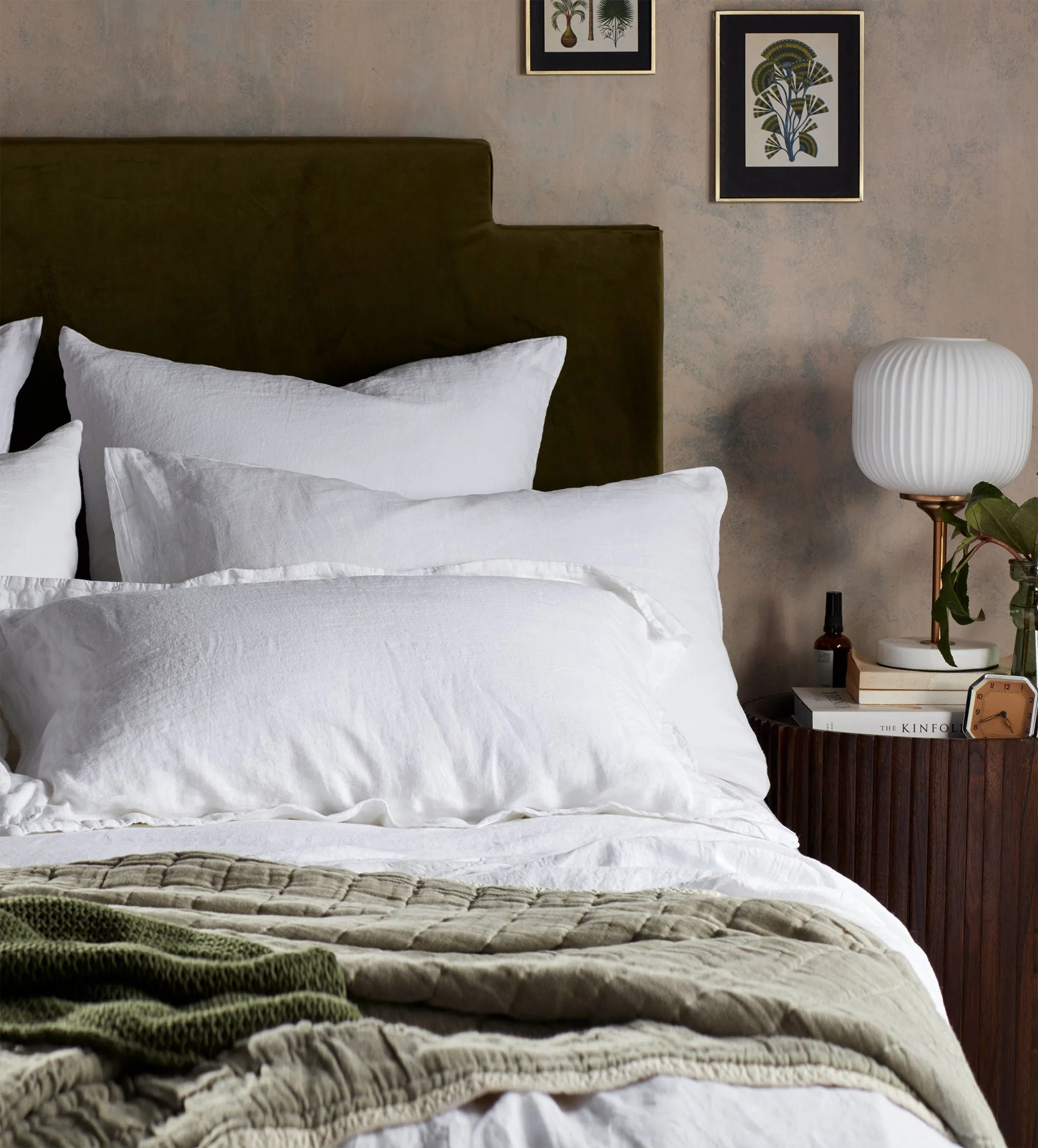 White 100% Linen Euro Housewife Pillowcase